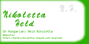 nikoletta held business card